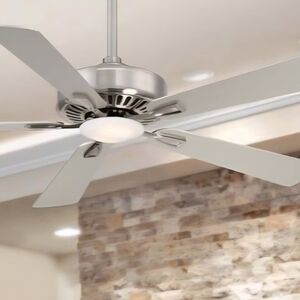 MinkaAire Remote Control 5-Blade Ceiling Fan in Brushed Nickel and Gray